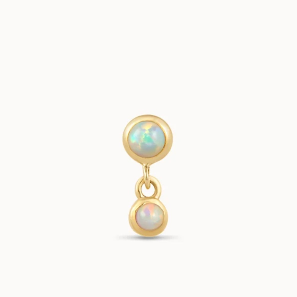 Rowan 14k Opal Drop Flat Back Stud Earrings sensitive safe 2 Studs Total